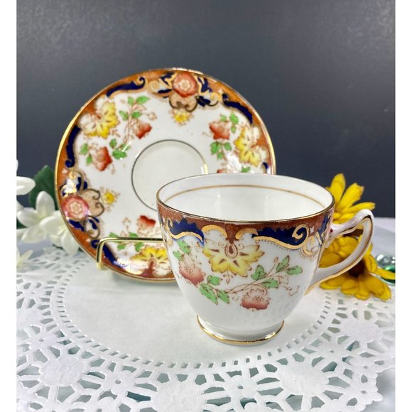 Rosina England tea cup saucer, floral teacup gold trim, rare finding. - Picture 6 of 17